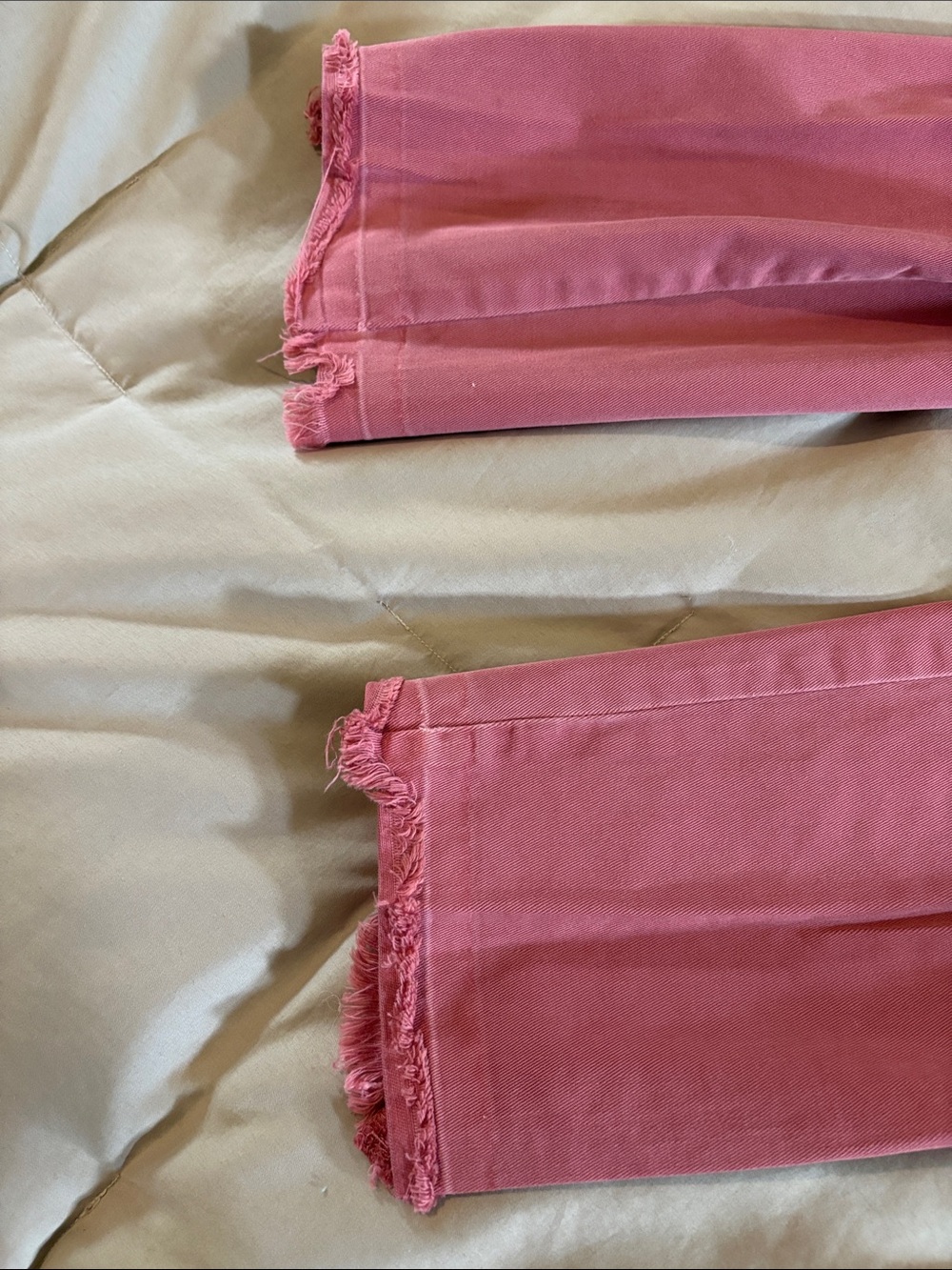 LOFT Cropped Frayed Hem Pink Ankle Pants - Picture 5 of 6